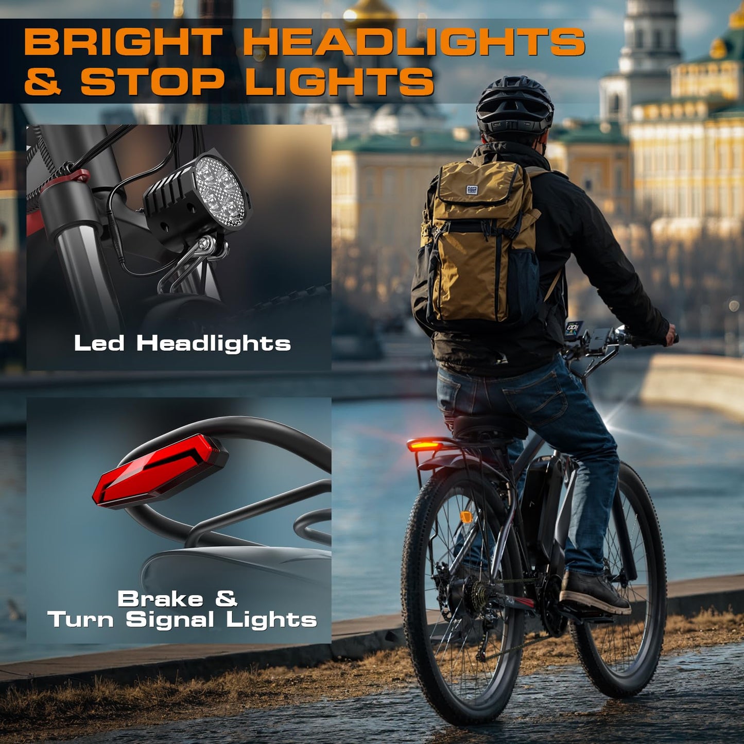 PUJH 2000W Peak Electric Bike for Adults, 48V 17.5Ah 840Wh 29'' Tires Max 32 mph 30-80 Miles Range City Commuting Class3 Ebike Front Suspension Disc Brake for Off-Road Riding (Black&Red)