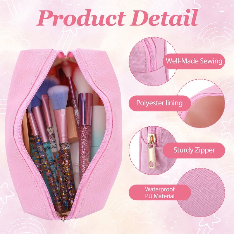 AojSup 12 Pcs Nylon Makeup Bag Small Cosmetic Pouch Set, Waterproof Nylon Cosmetic Bag for Women, Travel Toiletry Organizer with Zipper (Pink, White, Silver, Blue)
