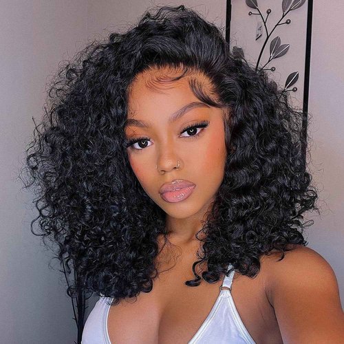 14 Inch Deep Wave Lace Front Wigs Human Hair 13x6 Deep Wave HD Transparent Lace Frontal Wigs for Women 13x6 Lace Front Wigs Virgin Remy Human Hair Wig for Women Deep Wave 13x6 Frontal Wig
