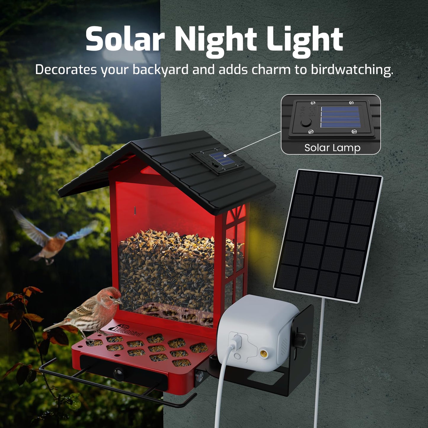 Richbird Smart Bird Feeder with Camera, 2.5K Ultra-HD Live Stream Bird House Camera, Free AI Identify Bird Species, Solar Powered Bird Feeder with 2.4L Large Capacity, Ideal Gift for Bird Lovers
