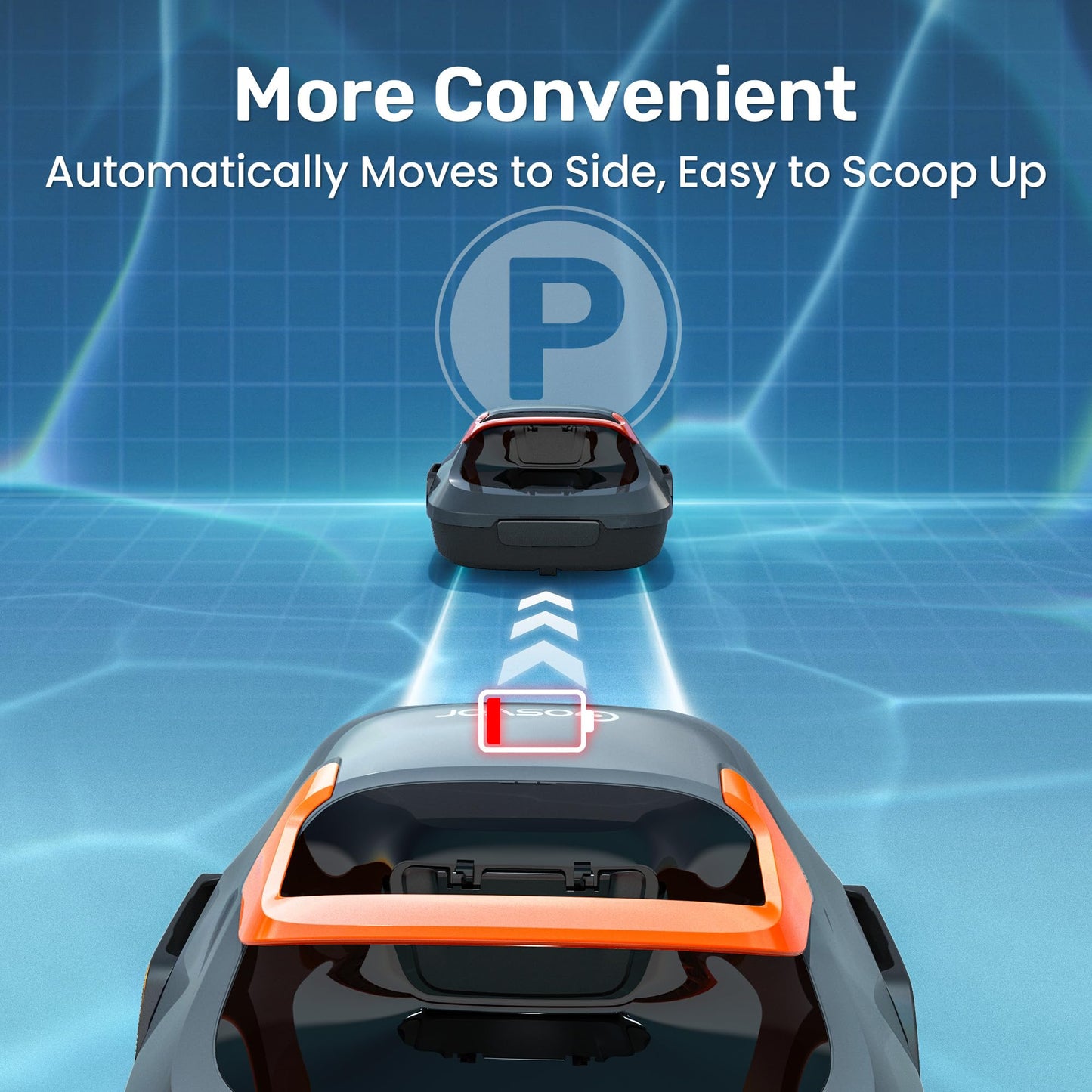Cordless Robotic Pool Cleaner, Pool Vacuum for Above Ground Pool Lasts 90 Min, Portable, Self-Parking, Ideal for Pools up to 860 sq.ft