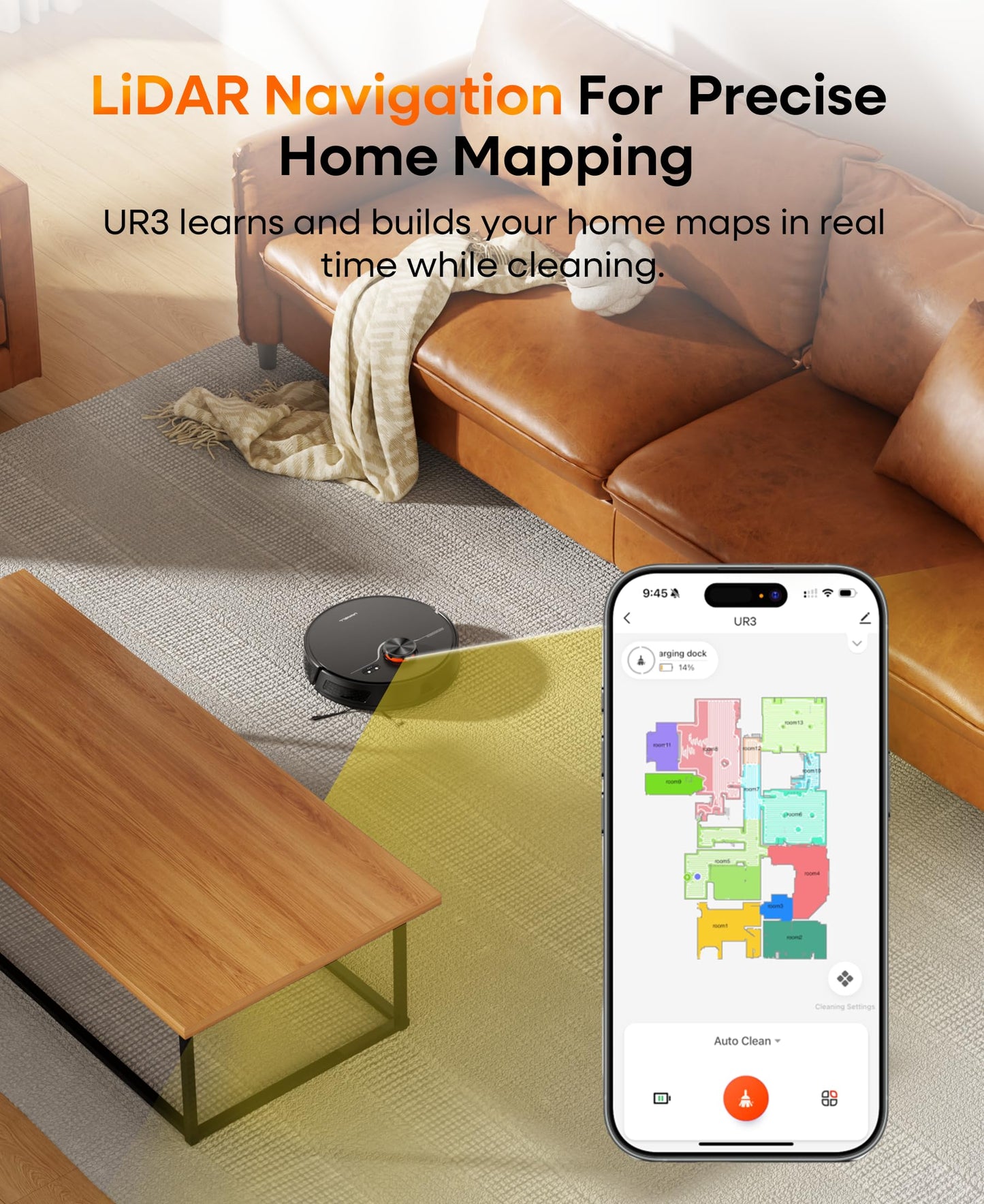 uninell Robot Vacuum and Mop Combo with Self-Emptying, Robotic Vacuum Cleaner 7000Pa & LiDAR Navigation, 180 Mins,90 Days Capacity, Home Mapping, for Pet Hair/Hard Floors/Carpets, App/Alexa Control