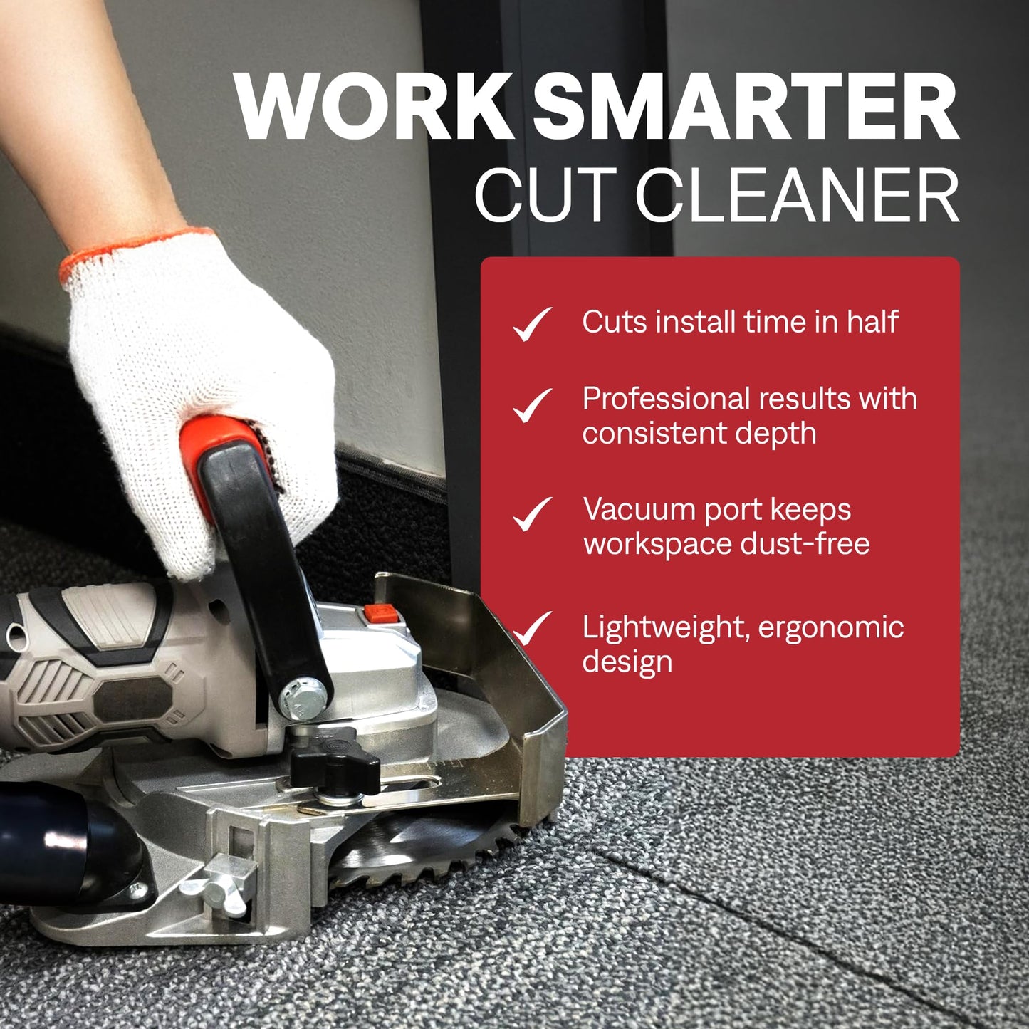 Tooltech Cordless Undercut Saw Jamb Saw Kit with Carbide Wood blade, Masonry Blade, Dust Port, Adjustable Height & Depth