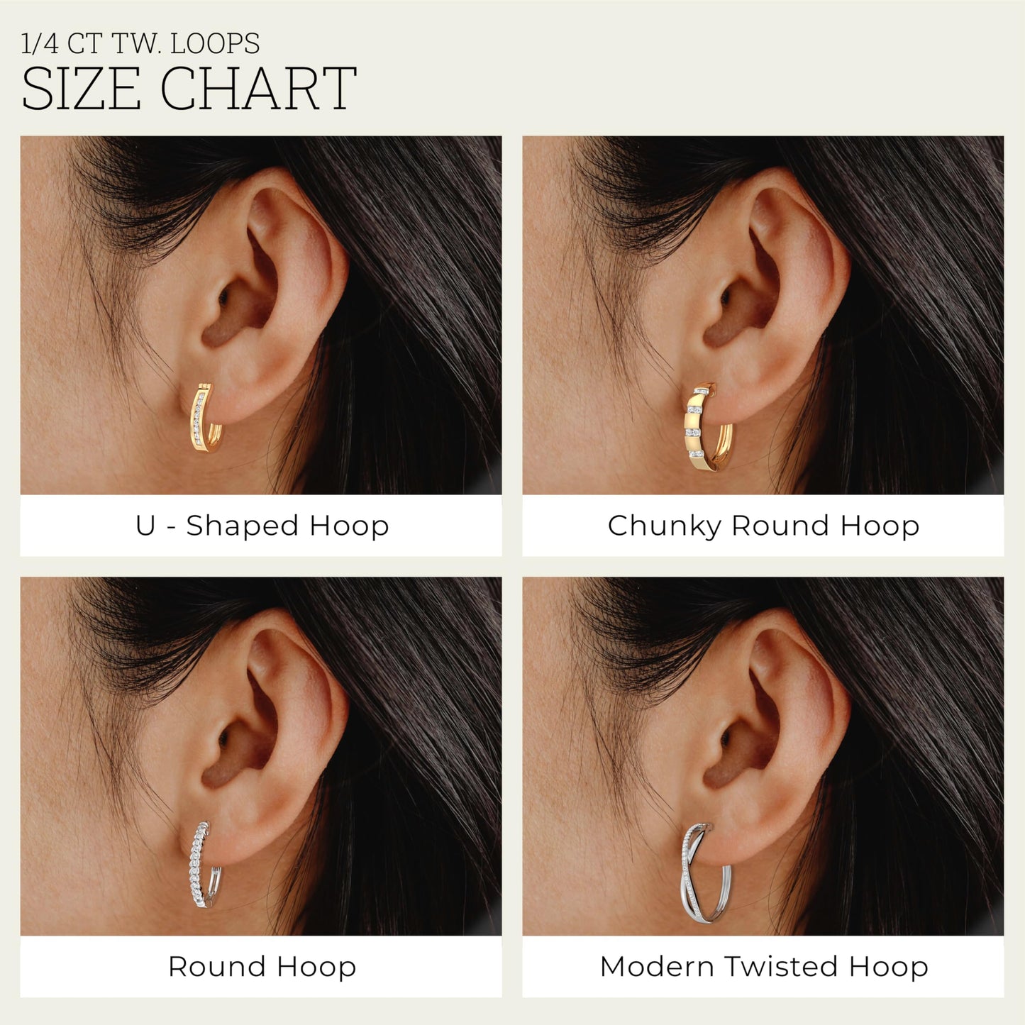 Gilded 1/4 Carat Total Weight Lab-Grown Diamond Round Hoop Earrings for Women in 925 Sterling Silver | Hypoallergenic Fine Jewelry | Hinged Closure | SI1 Clarity, F Color