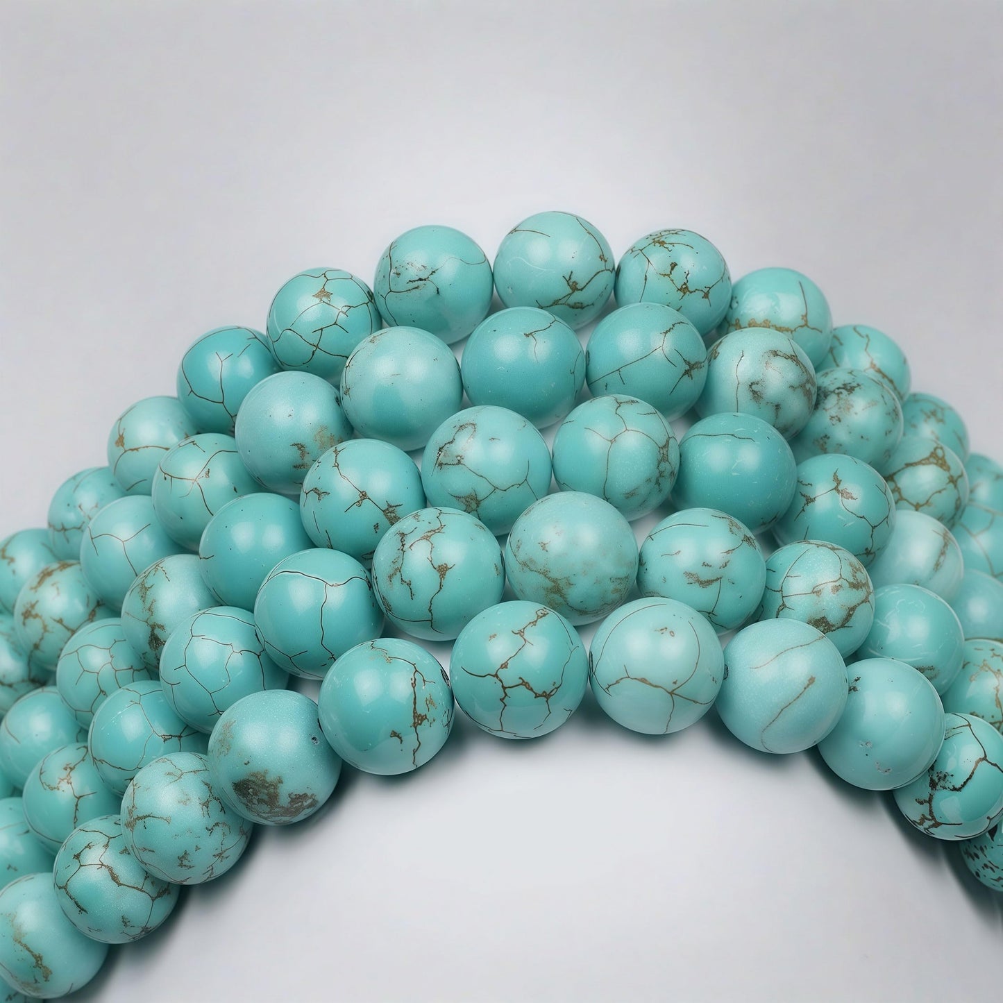 MJDCB Best Sellers Stone Beads Turquoise Round Loose Beads for Jewelry Making DIY Bracelet Necklace (10mm)