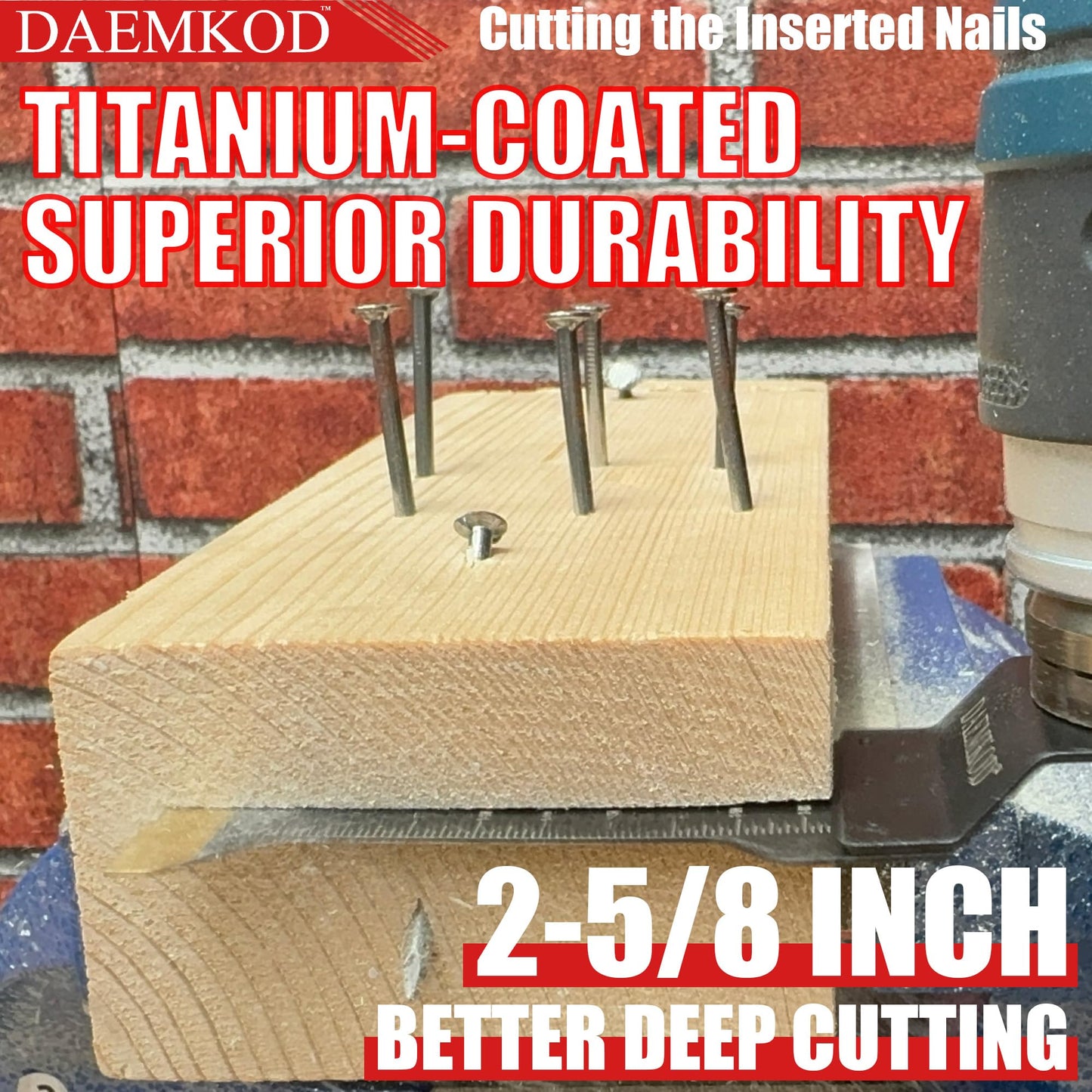 DAEMKOD 30 Pack Titanium Oscillating Tool Blades Metal Cutting, Professional Saw Blades for Soft Metal Nails Hard Material and Wood Plastic, Multi Tool Blades Kits Fit Dewalt Bosch Ryobi Milwaukee