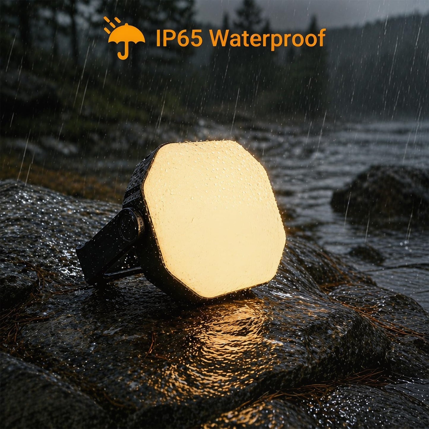 SyouHome Solar Camping Lantern, 4000LM, 6600mAh Rechargeable Camping Light with Strong Magnetic Base, IP65 Waterproof Camping Essentials for Tent, Hiking, Hurricane, Emergency, Power Outages, 2 Pack