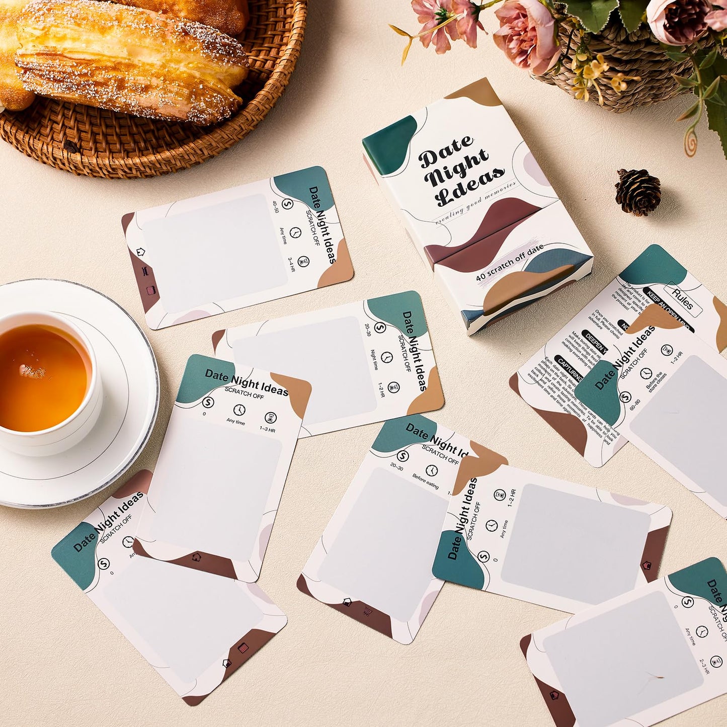 40 Scratch Off Date Night Ideas Cards, Romantic & Adventurous Engagement Couples Games Gifts, Anniversary Newlywed Wedding & Valentines Day Gifts for Him, Her, Boyfriend, Girlfriend, Husband or Wife