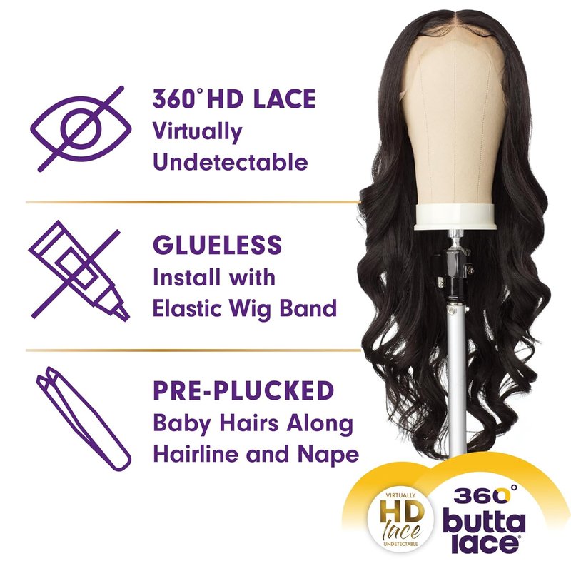 Sensationnel Butta 360 Lace Wigs - Glueless Synthetic Wig with Wider Parting | T4 Butterscotch Blonde