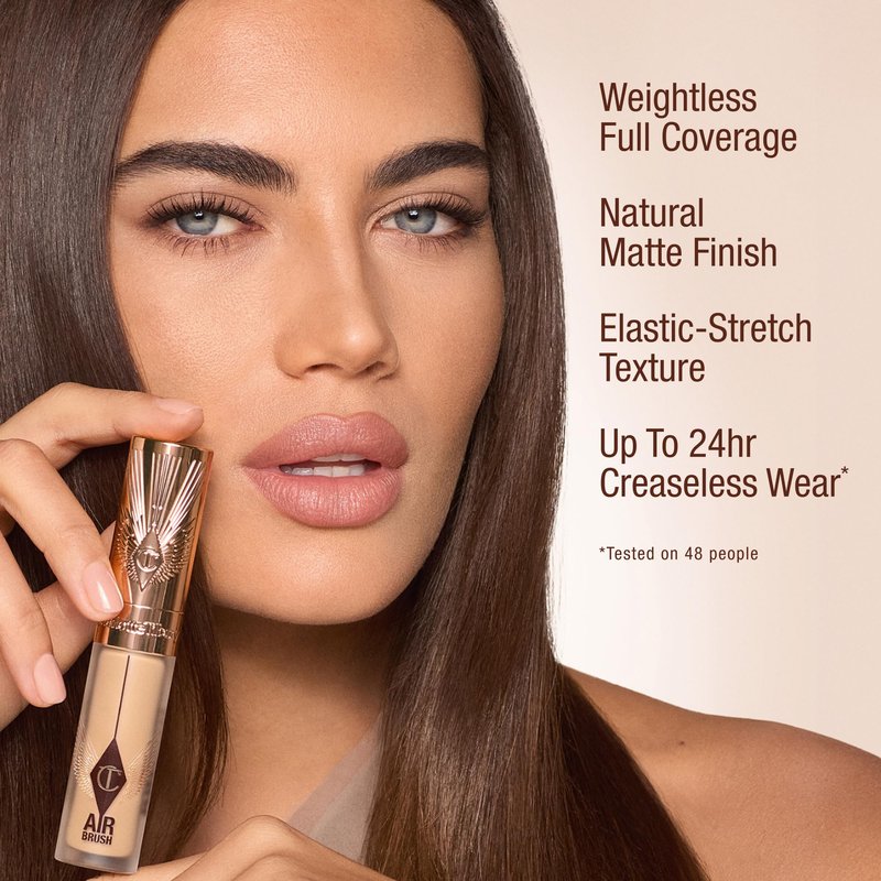 Charlotte Tilbury AIRbrush Flawless Blur Concealer - Concealer for Dark Circles, Blemishes & More - Hydrating, Full Coverage with a Natural Matte Finish - 6 Medium