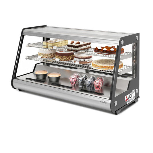 KoolMore 48 in. Refrigerated Bakery Display Case with Clear Glass Front, Sliding Rear Doors, LED Lighting, Adjustable Temperature, and Dual Shelving in Stainless-Steel, 7 cu. ft. (CDC-7C-SS)