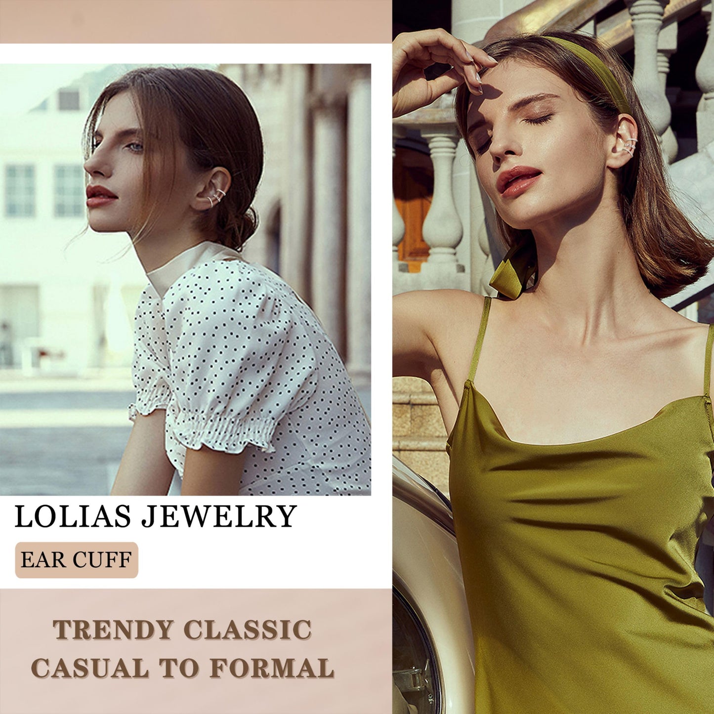 LOLIAS Ear Cuff Earrings for Women Non Piercing Silver Ear Cuffs Silver Plated Ear Cuff for Non Pierced Ears Clip on Cartilage Earring Fake Earrings