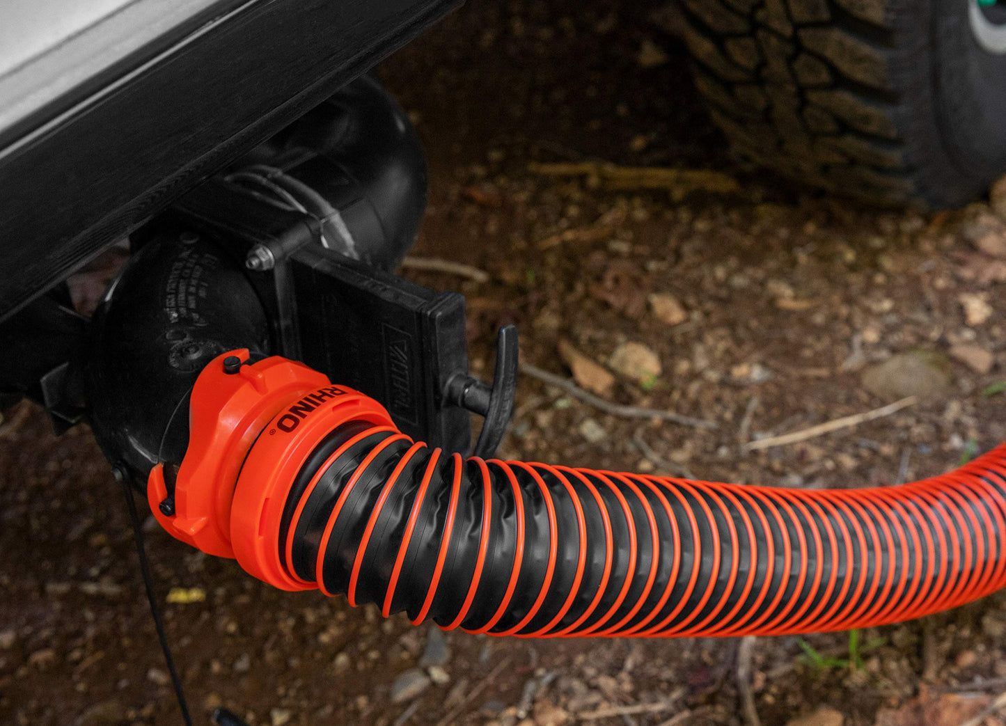 Camco RhinoEXTREME 10-Foot Camper/RV Sewer Hose Kit - Features TPE Technology for Abrasion Resistance and Crush Protection - Includes Pre-Attached Rhino Swivel Fittings (39854)