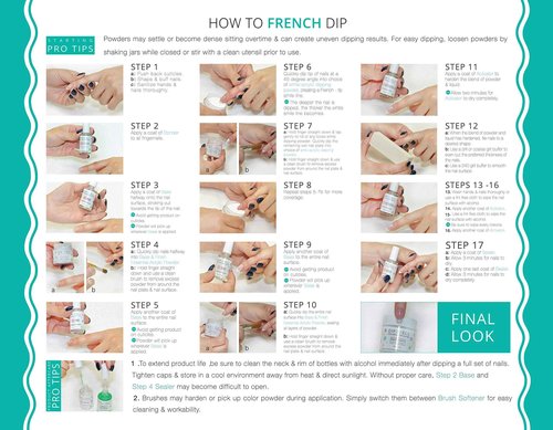Dipping Nail Starter Kit, Easy Acrylic Powder and Gel Resin Kit For Dip, Starter System For French Set by DipWell Nails (Comes With Bond, Base, Activator, Sealer, Brush Softener + 3 Powder Jars)
