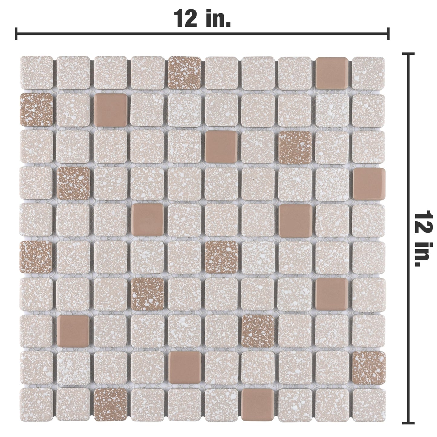 Merola Tile Crystalline Square Beige 12" x 12" Porcelain Floor and Wall Tile