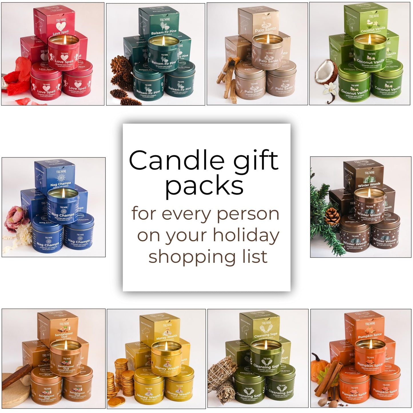 Sage Candle for Cleansing House Negative Energy - Pack of 3 x 5oz Soy Wax Natural Clean Organic Non Toxic - Aromatherapy Spiritual Meditation Gifts - Long Lasting Highly Scented Candel with Crystals