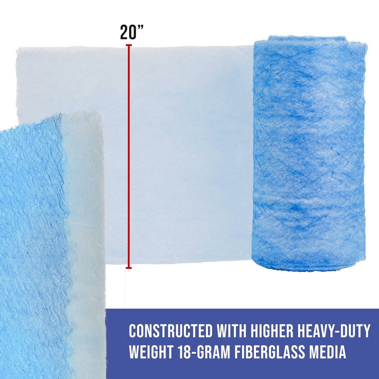 Master Elite Premium Paint Spray Booth Exhaust Filter Roll, 20.5" x 100' - 18 Gram Heavy-Duty Fiberglass Paint Arrestor - Captures Traps Overspray Paint Particles in Auto Car Autobody Refinish Booths