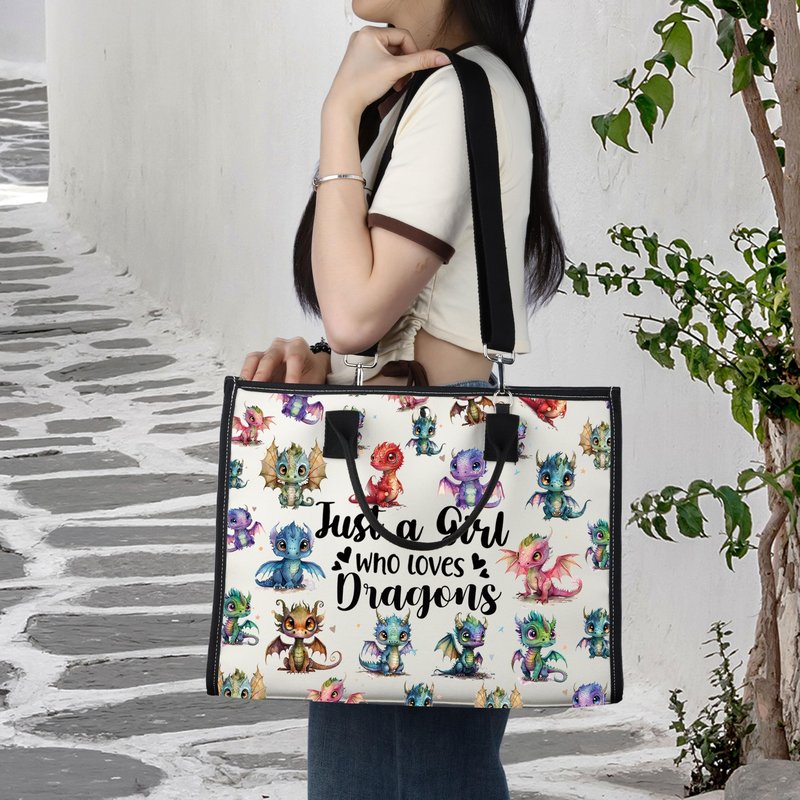 LEVLO Funny Dragon Cosmetic Make up Bag Animal Lover Gifts Just A Girl Who Loves Dragons Makeup Zipper Pouch Bag Dragons Lover Gift (Loves Dragons Bag) (Dragons New LT)