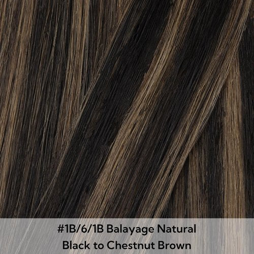 HOTBANANA Tape in Hair Extensions, 18 Inch 40pcs 100g Balayage Natural Black to Chestnut Brown Straight Remy Human Tape Hair Extensions