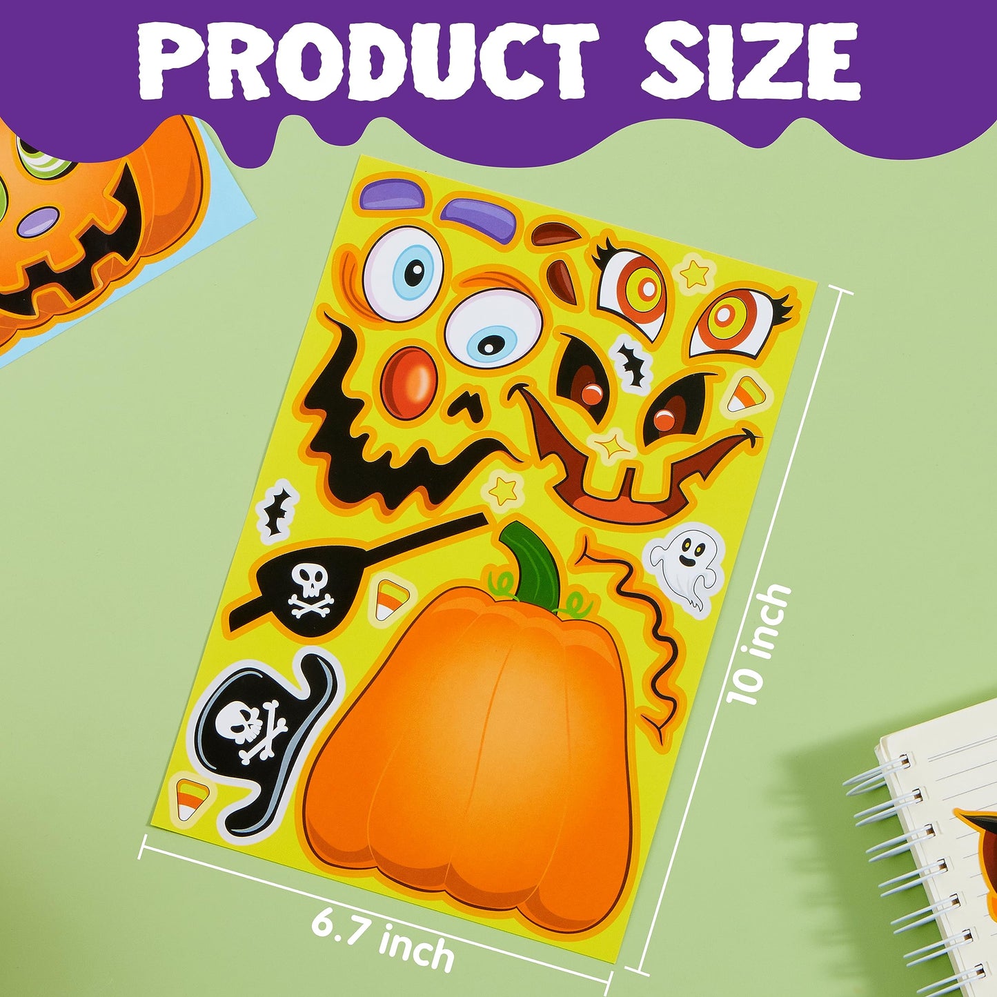 JOYIN 48 Pcs Halloween Pumpkin Stickers for Kids, Halloween Party Favor, Craft Party Supplies, Funny Sticker with Different Pumpkin Design, Classroom Activities Games Goodies Treat Gifts（Age 3+）