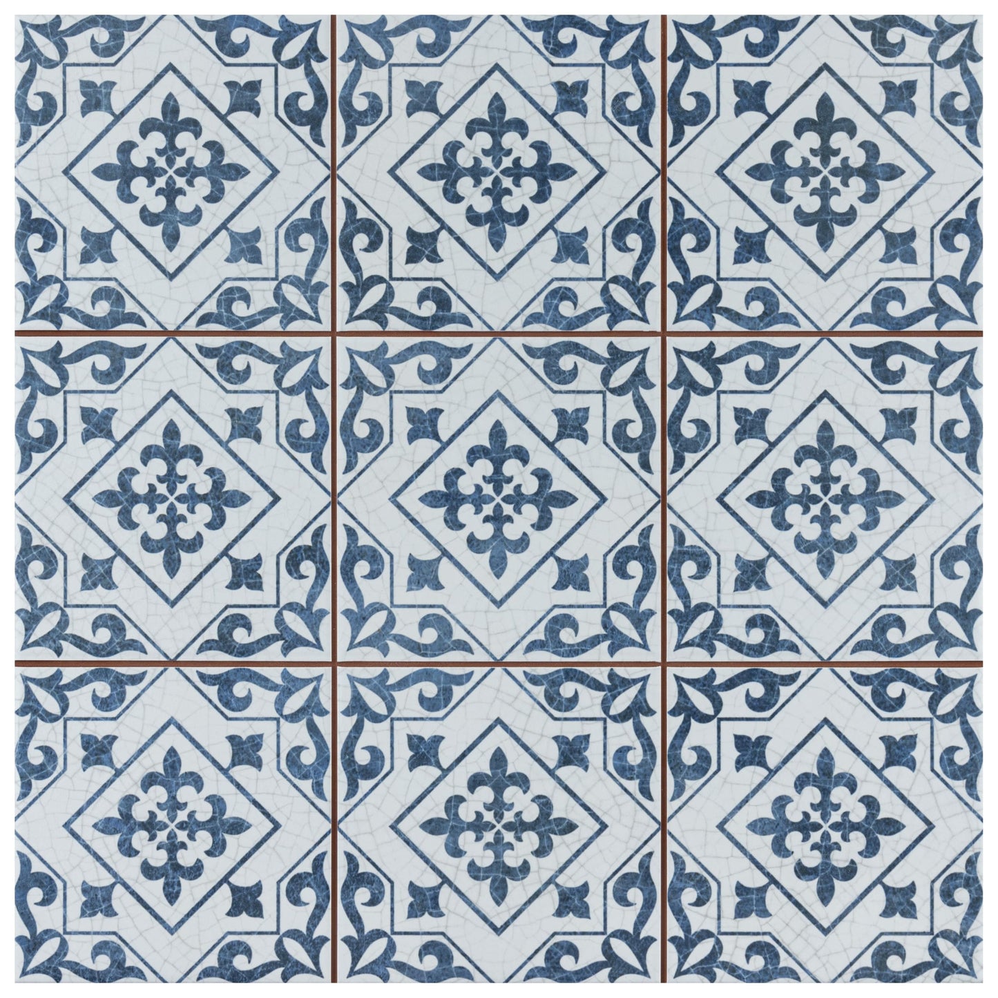 Merola Tile Harmonia Atlantic Cobalt Blue 13" x 13" Ceramic Floor and Wall Tile