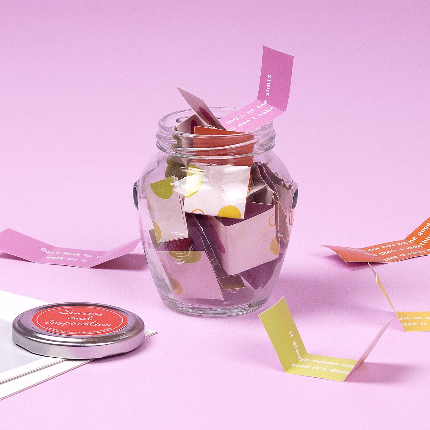 Success and Inspiration Jar, Positive and Motivated Quotes Jar, Gifts for Friends Female, Birthday Gifts for Friends Female - Going Away, Employee Appreciation, Thinking of You Gift for Friends, Women