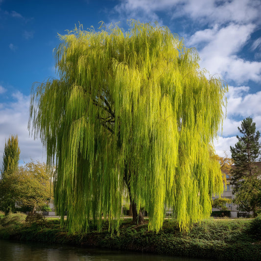 2 Weeping Willow Trees - 24-36" Tall Live Plants - Fast Growing Shade Trees - Salix Babylonica - (2 Pack)