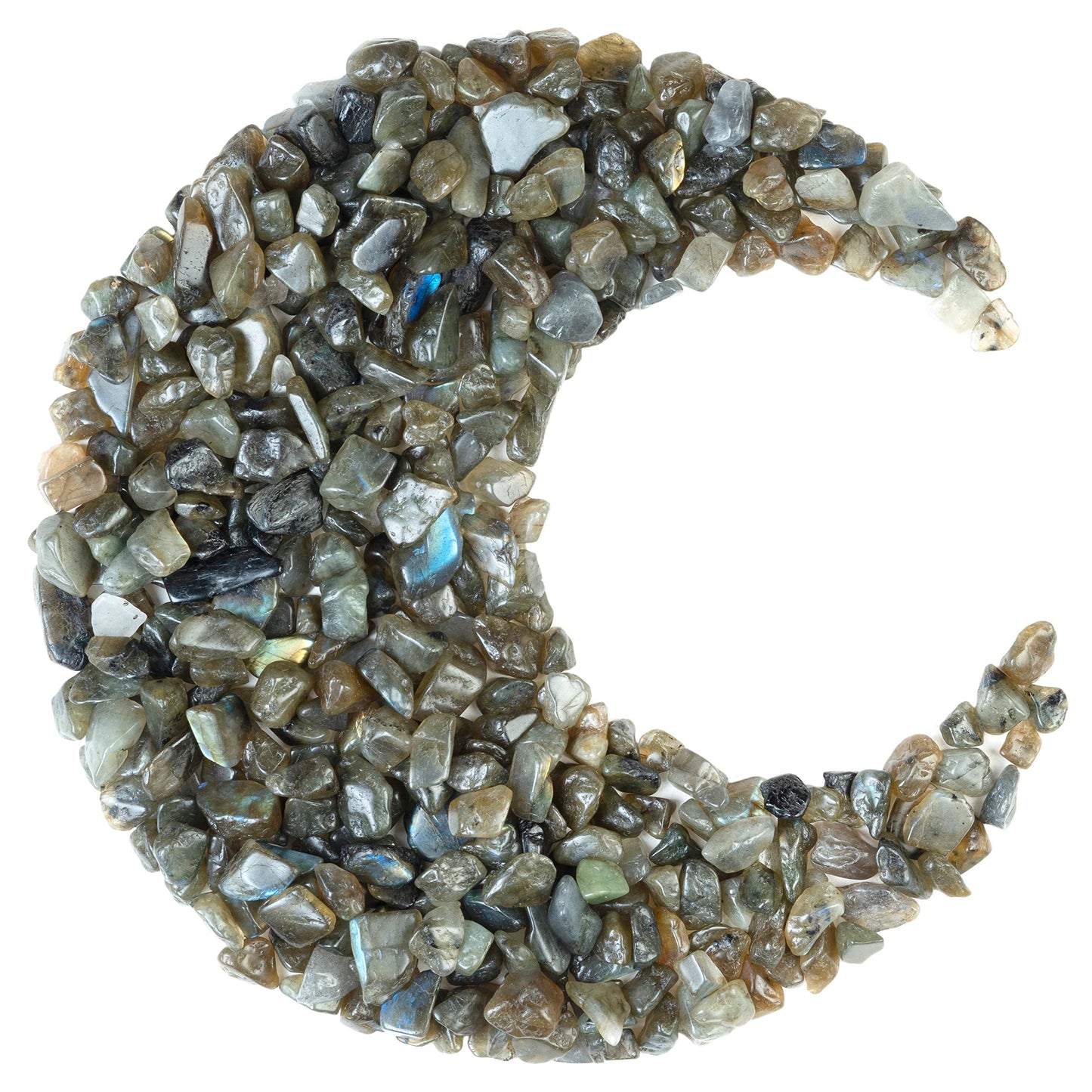 Crocon 1/2 LB Crushed Labradorite Chips Bulk Stones 1100+ Carats Natural Quartz Pieces Irregular Shape Gemstones for House Warming Gifts New Home & Chakra Healing Crystals Home Décor Gifts for Women