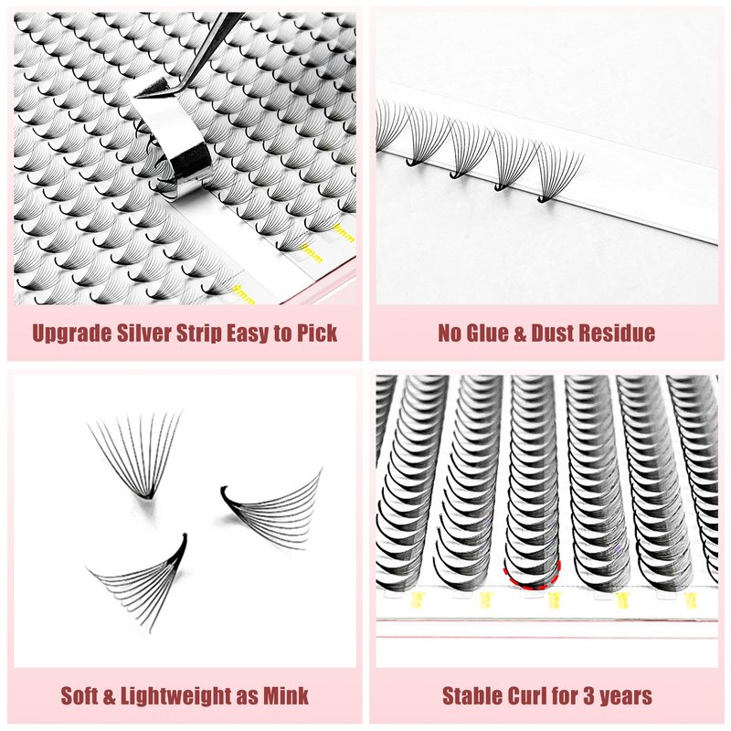 ABONNIE Premade Fans Eyelash Extensions, 400 Fans 10D 11mm Promades Eyelash Fans,0.07 Thickness D Curl Premade Lash Fans, Handmade Premade Fans Volume Lash Extensions (Pointy Base 10D 0.07-D 11mm)