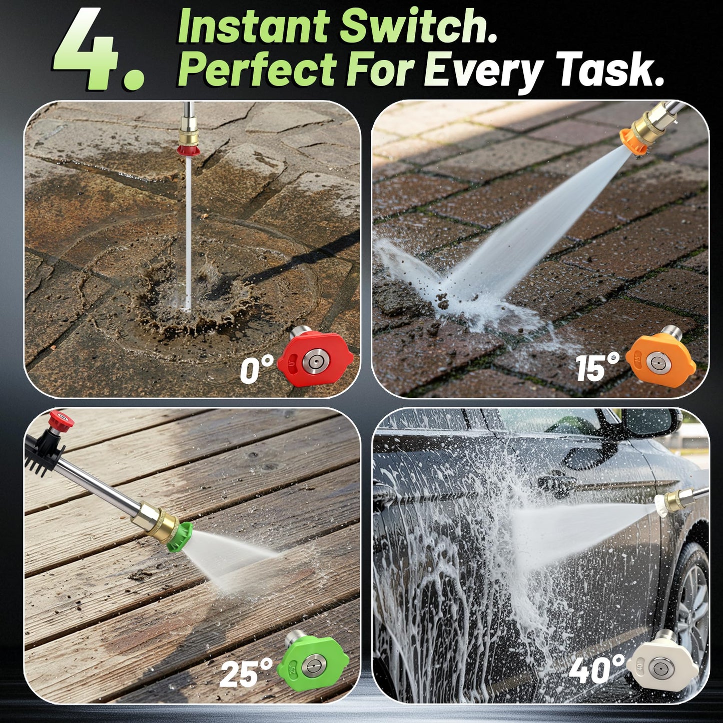 Pressure Washer, Power Washer with Foam Cannon High Pressure Washer for Cars, Decks, Fences, Patios and Driveway,Decks,High Pressure Cleaning Machine with 4 Nozzles