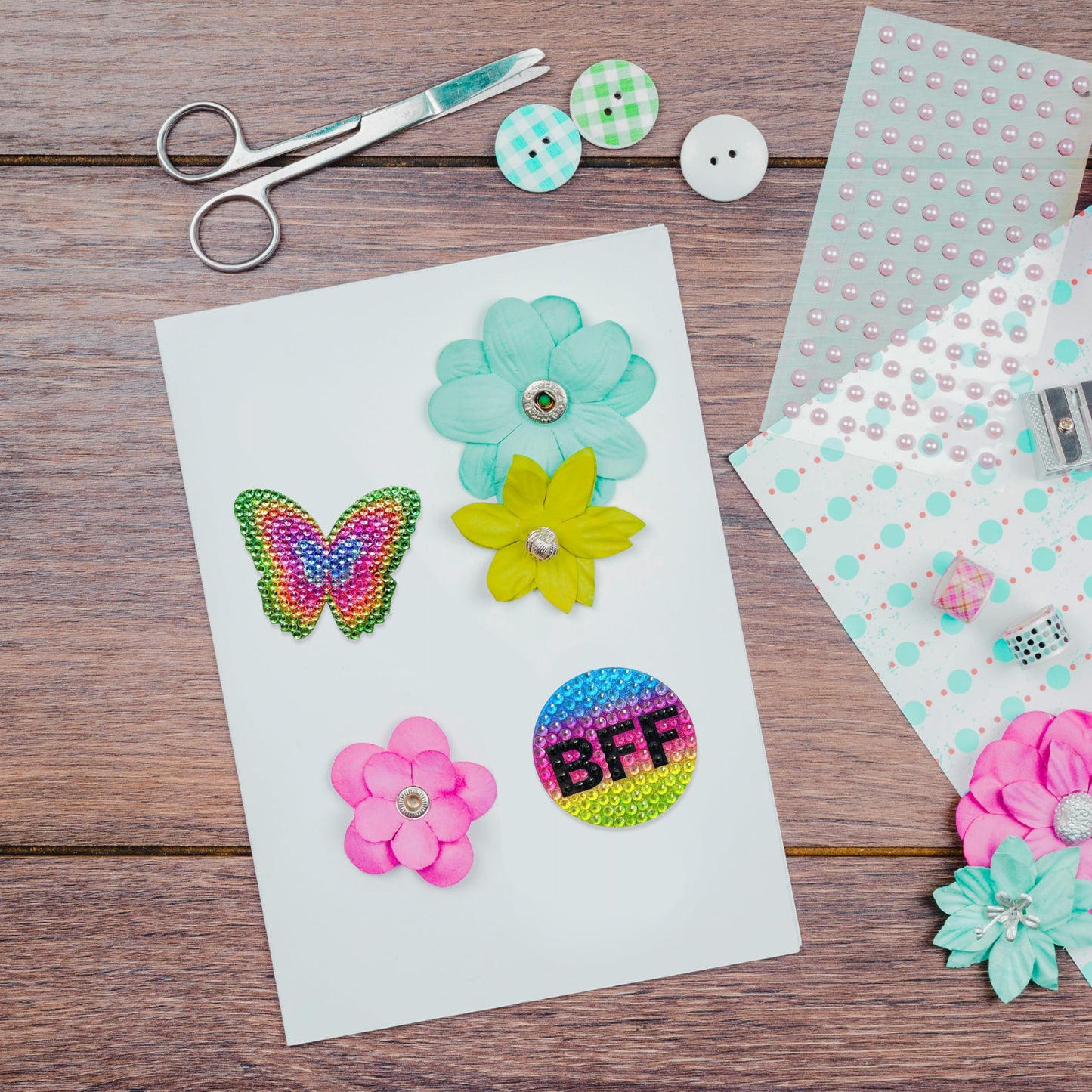 StickerBeans® Rhinestone Stickers – Care Bears 2 Sticker Pack, 2” x 2” Each, Unique Sparkly Cut-to-Shape for Collecting, Trading, Decorating Laptops, Phone Cases, Scrapbooks