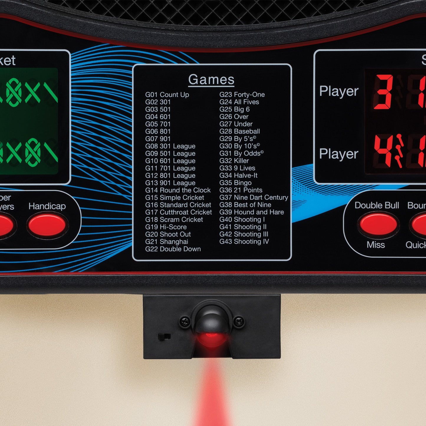 Viper Orion Electronic Soft Tip Dartboard with LaserLite Laser Throw/Toe Line Marker, red and Black