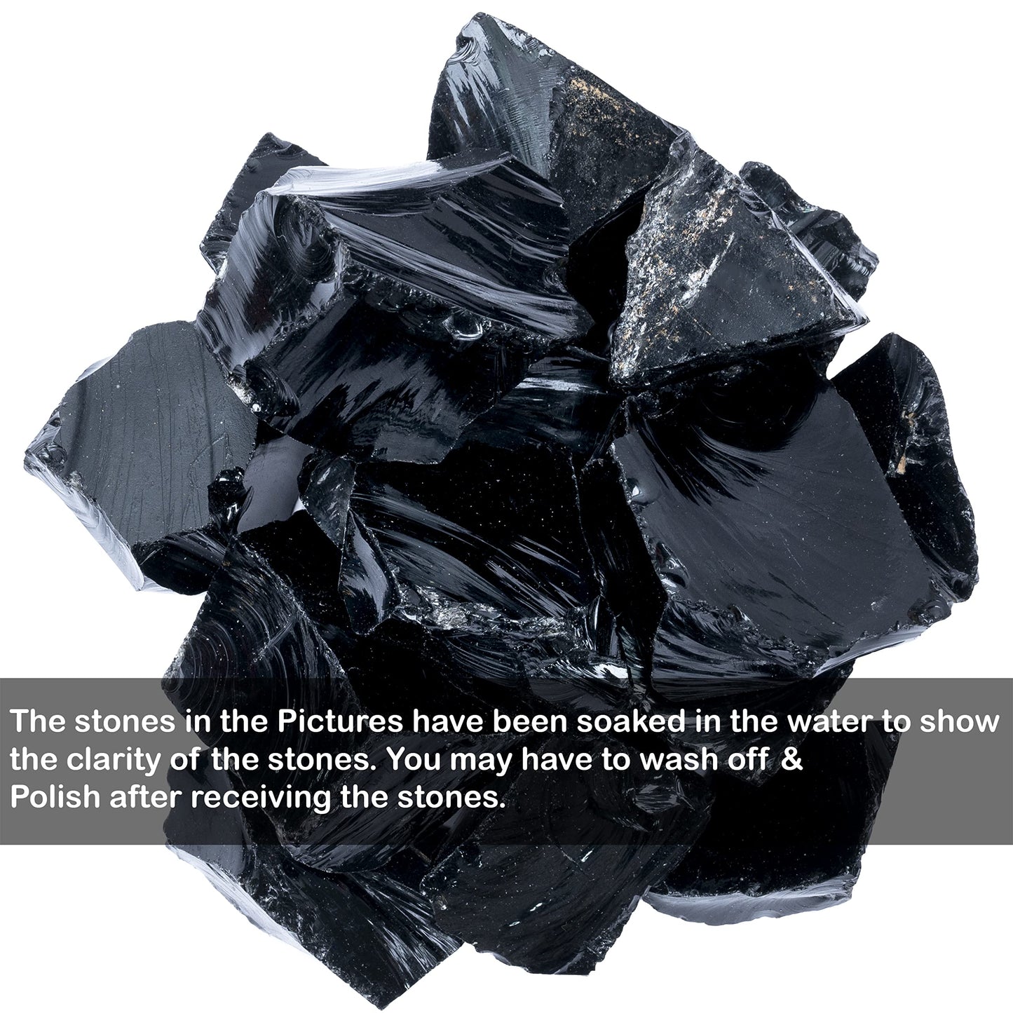 Crocon® 1LB Black Obsidian Rough Bulk Rocks Natural Stone Spiritual Gifts Raw Gemstone Crystals and Stones Tumbling Cabbing Polishing Gem Mining Chakra Balancing Reiki Healing Home Office Décor