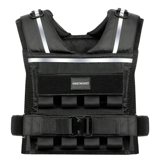Adjustable Weighted Vest Men 35lb/45lb, Rucking Vests for Walking with Reflective Stripe, 1.2" Ultra Thick Shoulder Padding Strength Training Workout Vest for Running GYM Home, Detachable Iron Weights