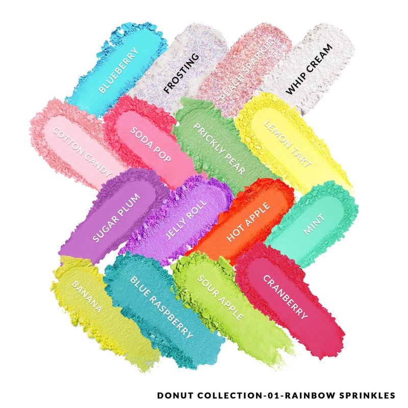 KimChiChic Beauty Donut Collection Eyeshadow Palette - 16 Matte, Pigment, & Glitter Shadows, Versatile for Day to Night Looks, Cruelty Free, Rainbow Sprinkles