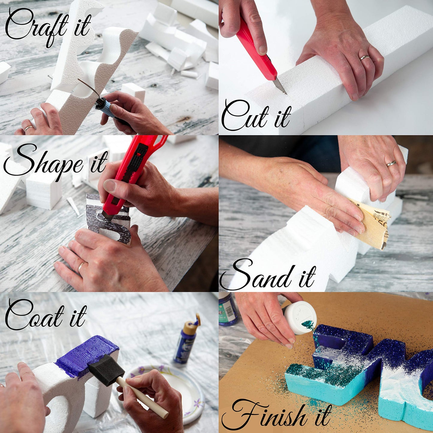 Silverlake 10x10x1 Craft Foam Squares for Styrofoam Board Projects (4-Pack)
