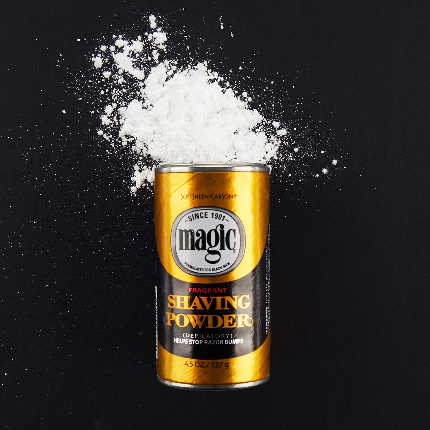 SoftSheen-Carson Magic Razorless Shaving for Men, Magic Shaving Powder with Fragrance, Coarse Textured Beards, Formulated for Black Men, Depilatory, Helps Stop Razor Bumps, Since 1901, 4.5 oz