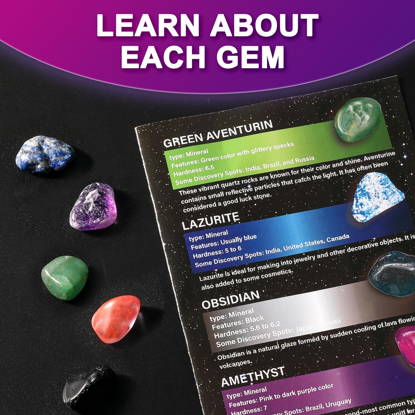 Galaxy Sensory bin, Gemstone Dig Kit,Galaxy Excavation Gem Kit with 5 Real Gemstones for Kids,Space Planet Toys STEM Science Kits,Alien Sandbox Play Set for Girls Boys 3 4 5 6 Years Old