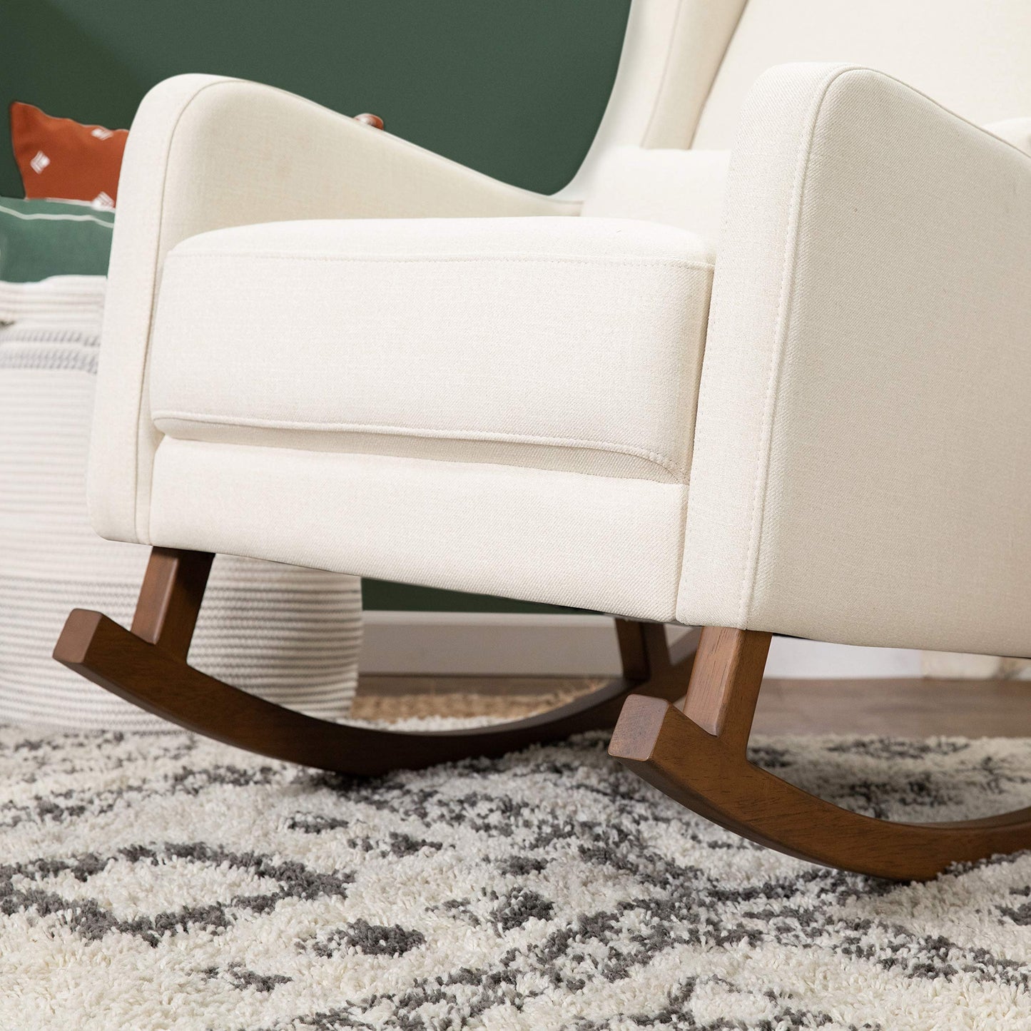 Babyletto Kai Rocker in Performance Natural Eco-Twill, Water Repellent & Stain Resistant, Greenguard Gold and CertiPUR-US Certified