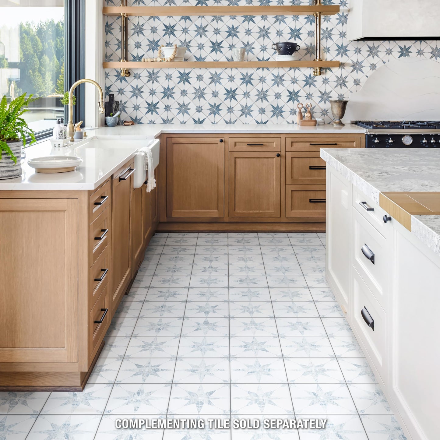 Cassis Stella White 9-3/4" x 9-3/4" Porcelain Floor and Wall Tile