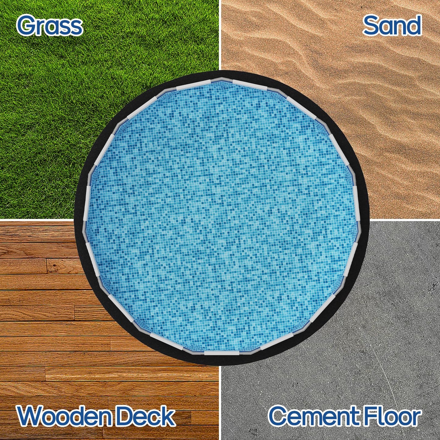 Mosenpol 24 FT Round Pool Liner Pad for Above Ground Pool, Durable Pre-Cut Under Pool Padding, Puncture Protection and Extend Liner Life