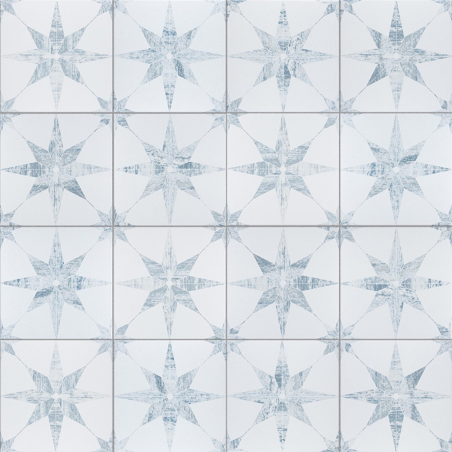 Cassis Stella White 9-3/4" x 9-3/4" Porcelain Floor and Wall Tile