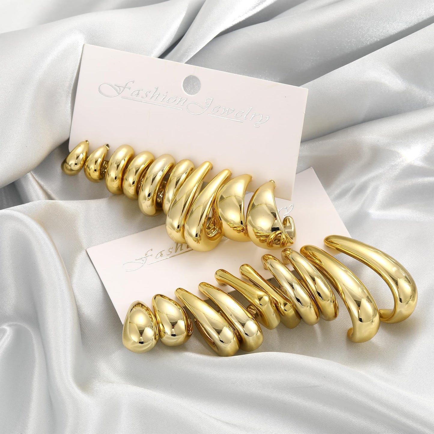 36 Pairs Gold Hoop Earrings Set for Women Multipack, Hypoallergenic Chunky Chain Twisted Hoop Earrings Pack, Fashion Dangle Earrings Jewelry for Gift (A-36Pairs Gold)
