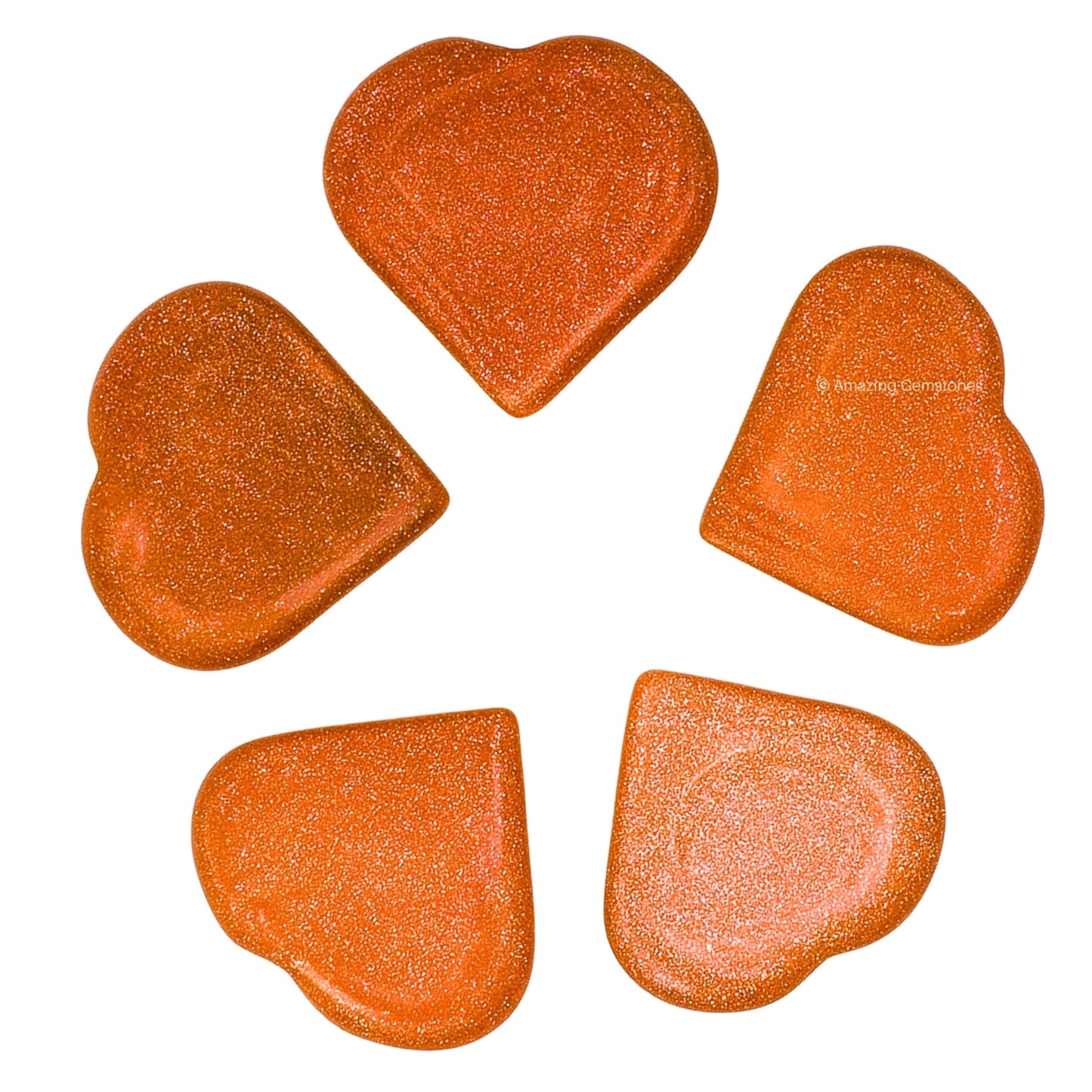 Amazing Gemstone Red Goldstone Stone Heart - Pack of 2 Crystal Heart Stones Rocks - Corazones De Piedra Crystals and Healing Stones Heart Shaped Crystal - Stocking Stuffers Gifts