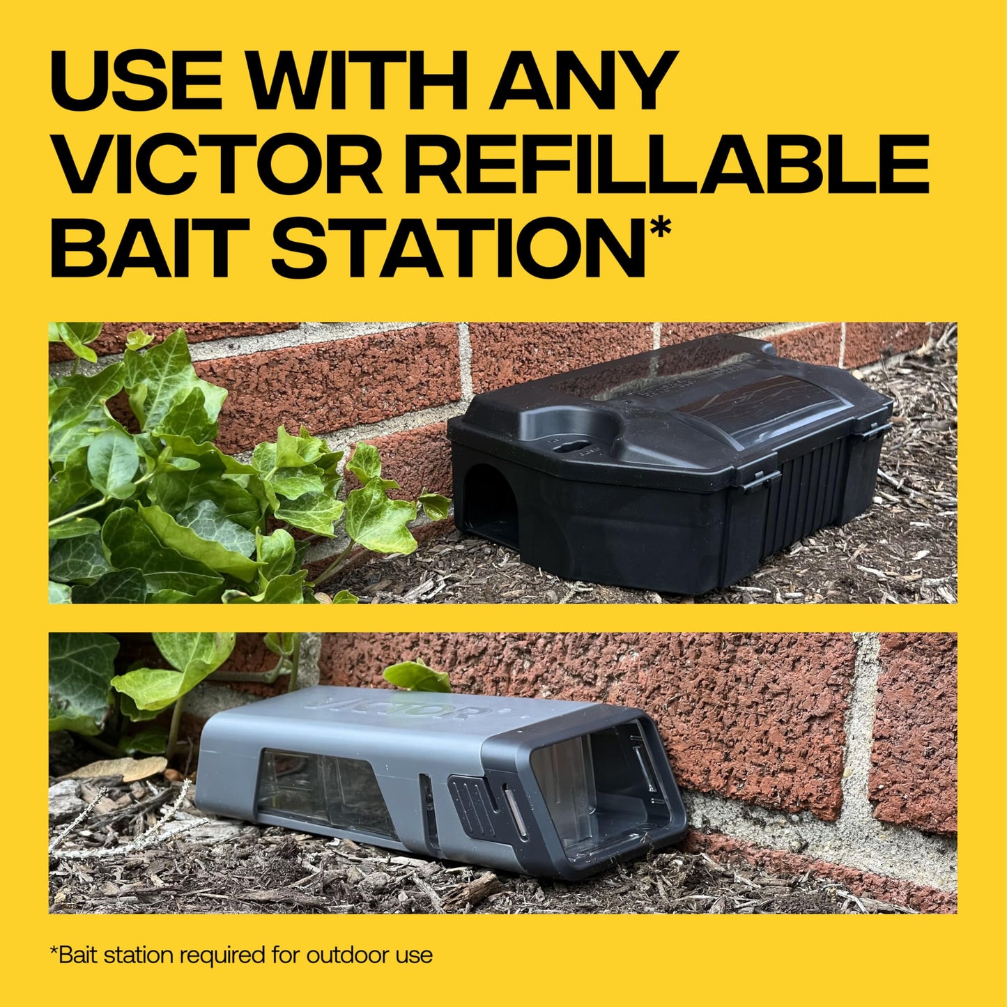Victor Rat Poisoning for Inside & Outdoor Use - Kills Rats, Mice, Meadow Voles, Mouse Poisoning for Indoor & Outside Areas, Ready-to-Use, Yellow, M925, 4 lbs