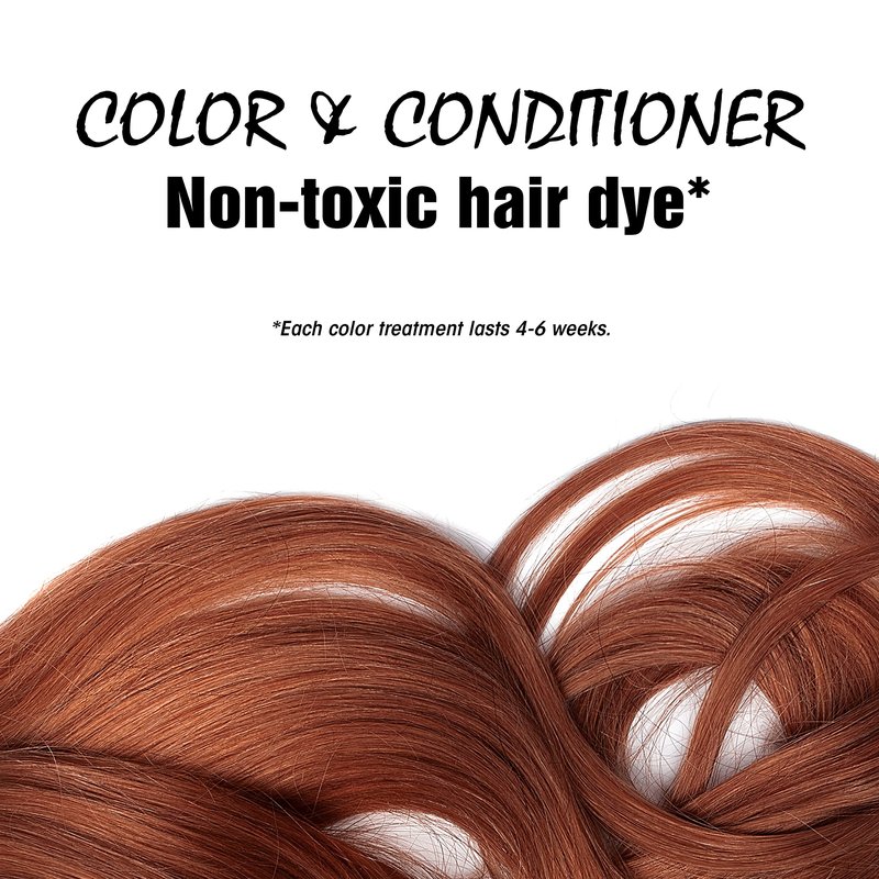 Light Mountain Henna Hair Color & Conditioner – Red Hair Dye, Organic Henna Leaf Powder and Botanicals, Chemical-Free, Semi-Permanent Hair Color + 4 Hair Clips