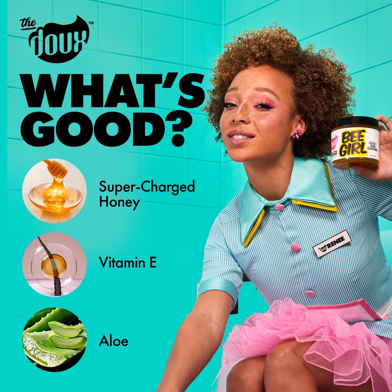 The Doux Bee Girl Honey Curl Custard - Curl Defining Cream With Aloe, Keratin and Silk Amino Acids