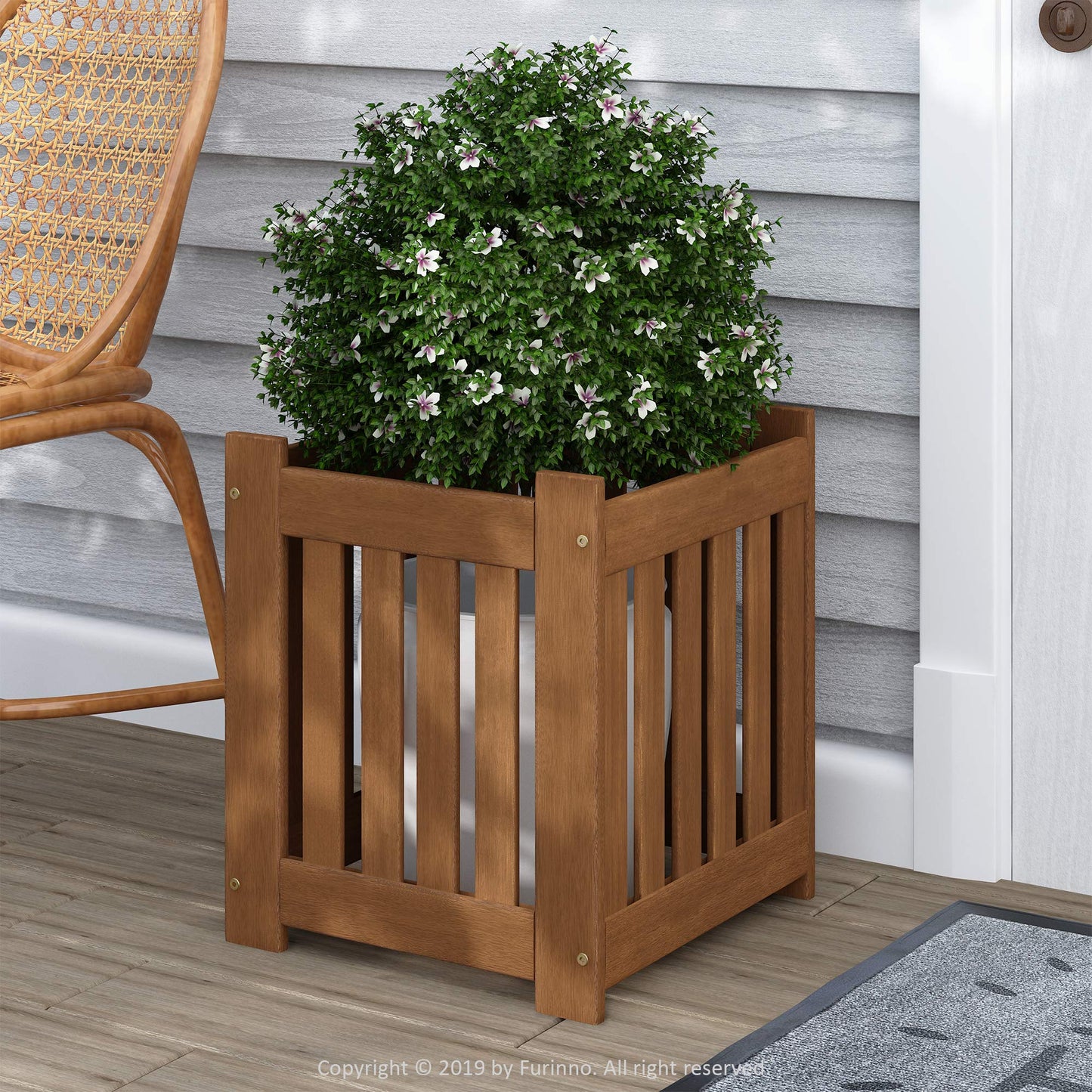 Furinno FG19456 Tioman Hardwood Outdoor Lifestyle Flowerbox, 1-Pack, Natural
