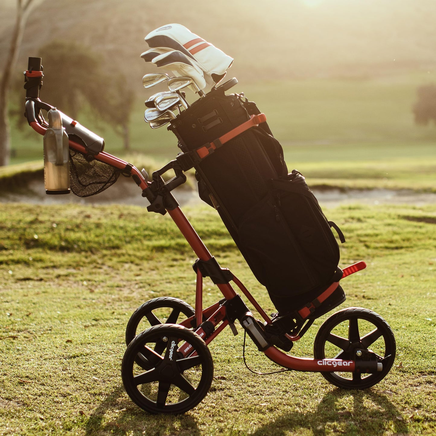 Clicgear Model 4.0 Golf Push Cart, 3-Wheel Foldable Walking Golf Cart (Black)