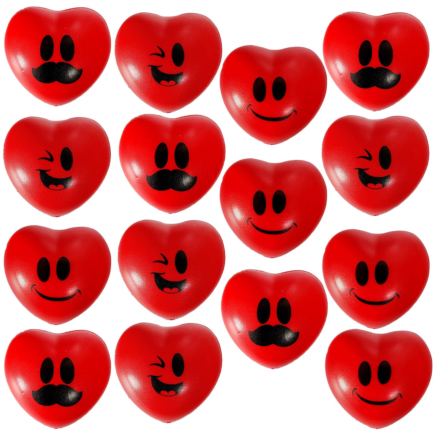 JOYIN 15 PCS Valentines Day Heart Shaped Stress Relief 3“ Balls for Kids Party Favors, School Classroom Exchange Prizes Gift